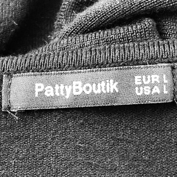 Patti Boutik Black Bodycon Dress Long Sleeve V-Neck Cross-Over Womens Large - Picture 7 of 14